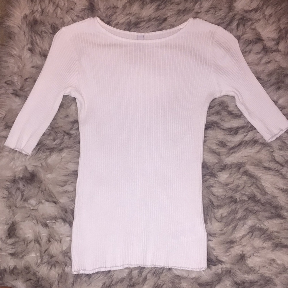 White Ribbed Top